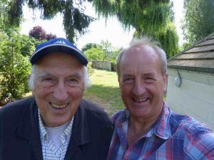 Chris Bemrose (right) undertaking a 'marginal walk' with Jean Vanier (Founder of L'Arche and Templeton Foundation Prize winner 2015)